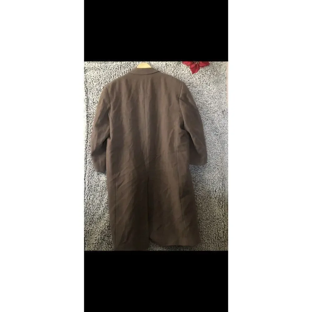 SILVER CLOUD wool/nylon/cashmere Blend Brown/Rust Dress overcoat size 46 Long